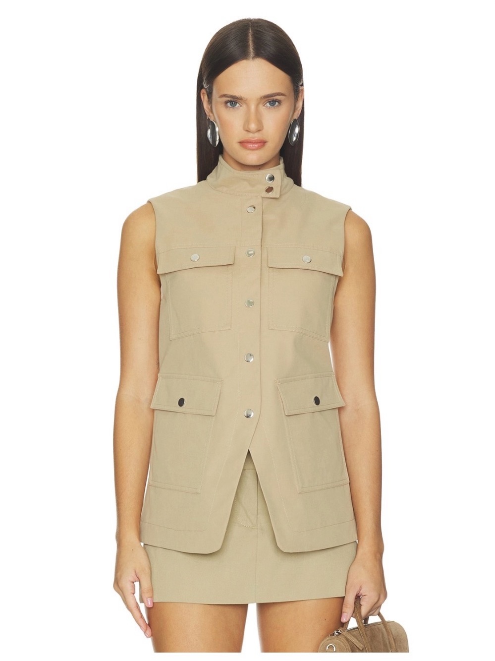 ALIGNE Winnie Pocket Gilet Vest in Camel | Size US 8 / UK 12